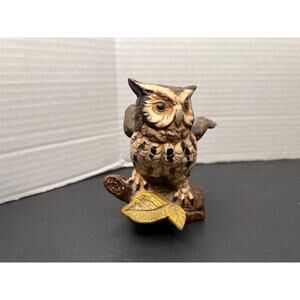 Vintage Homco Barn Owl #1114 Collectible 5 Inch Tall x 5” Long Figurine